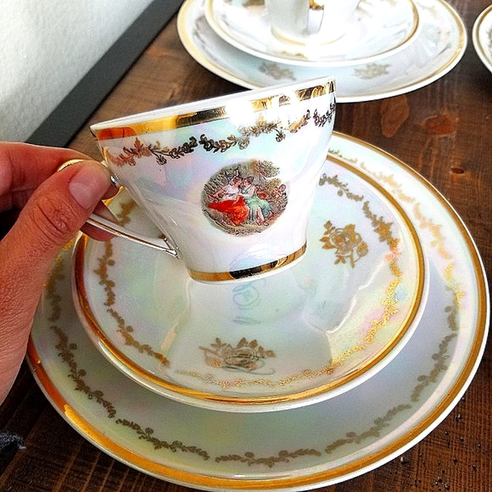 Diana & Callisto Cupid Lesbian Scene Vintage German Porcelain Tea Set - Picture 2 of 8